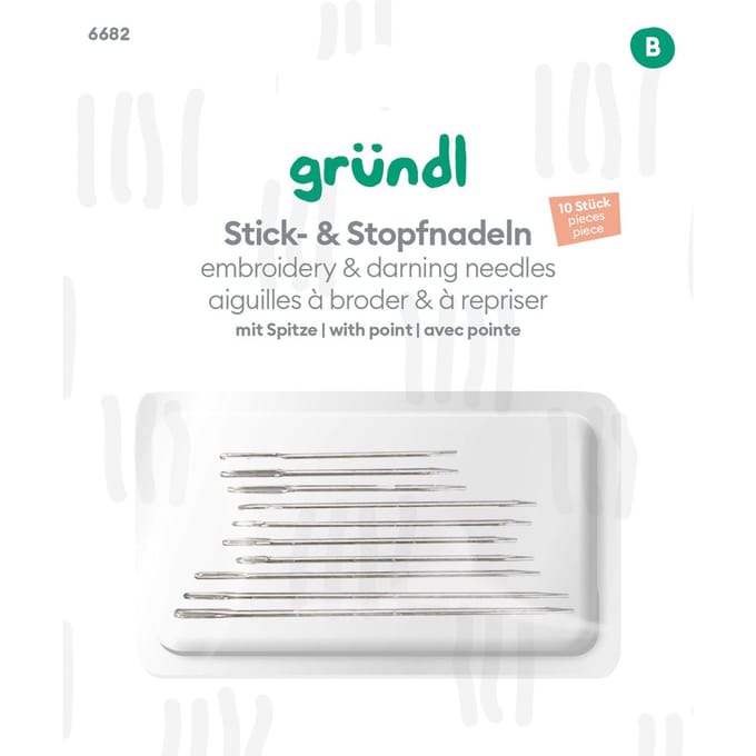 Gründl Borduur- en stopnaalden met punt