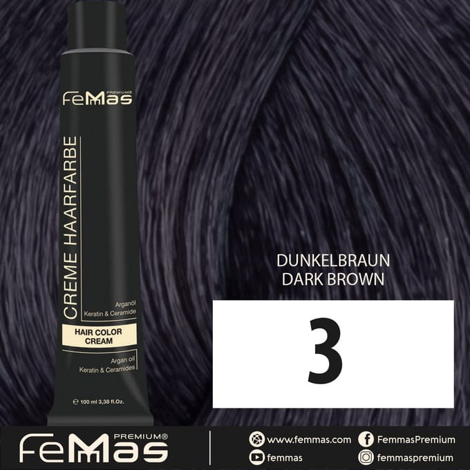 Femmas (3) - Haarverf - Donkerbruin 100ml