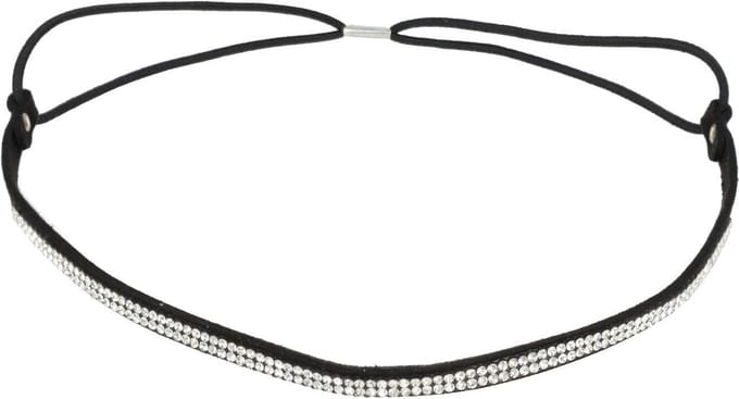 Haarsoires Haarband Glitter 0,6cm - Strass Steentjes - Zwart Zilver