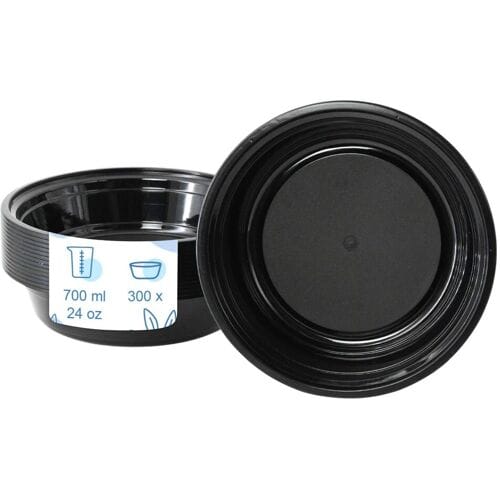 GGM Gastro (300 Stück) Mehrwegschale - Polypropylen - 700ml - rund - Schwarz