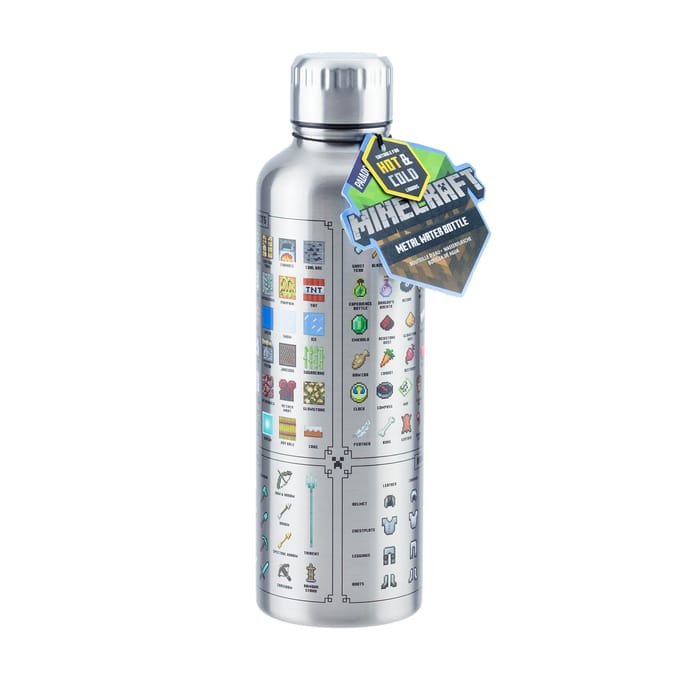 Minecraft metalen drinkfles 500 ml – dubbelwandig RVS – Paladone
