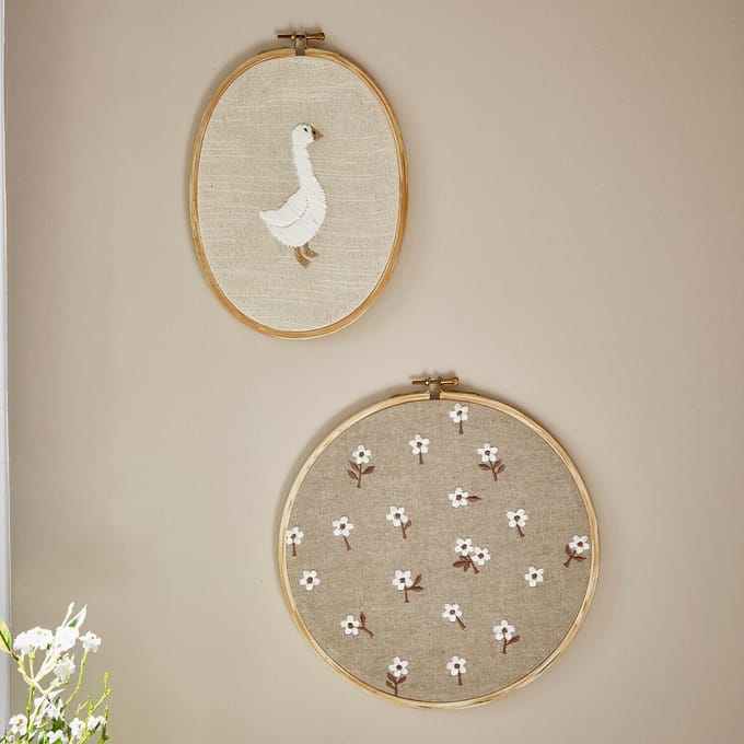LOBERON Wanddecoratie set van 2 Tillyboo crème/bruin