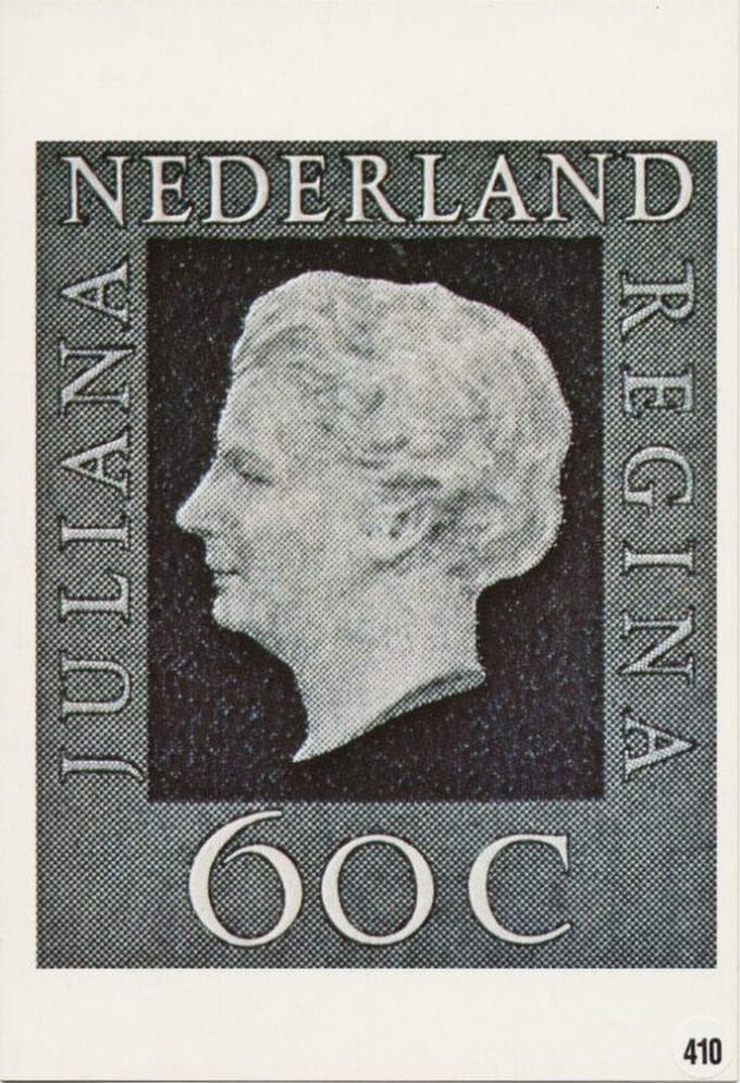 Briefkaart met afbeelding Juliana Regina postzegel