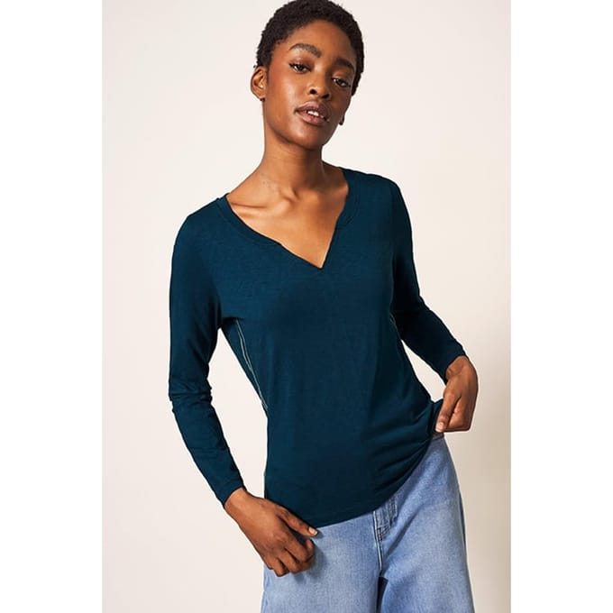 White Stuff Nelly Ls Tee Dark Navy Taglia: 8 | Maglie a manica lunga Outlet | Donna | Blu