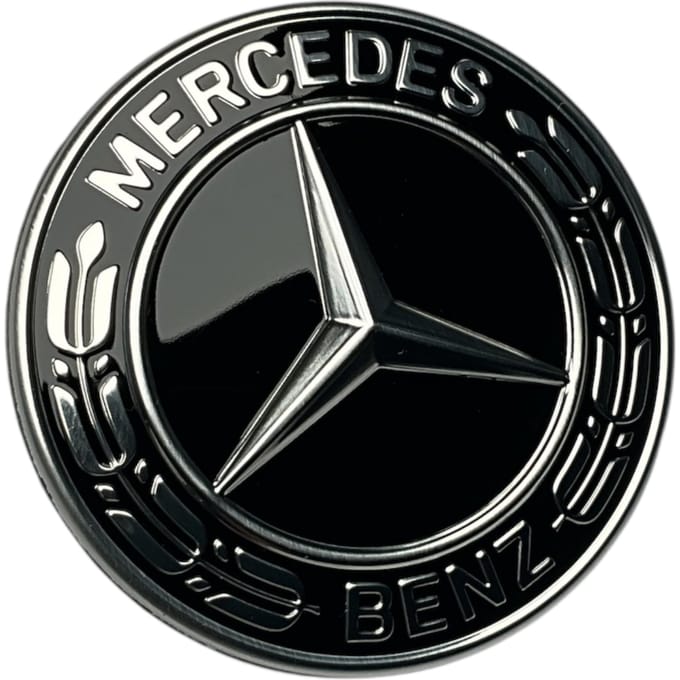 Origineel Mercedes-Benz Laurierkrans Motorkap Embleem, Zwart, A0008173305 gray