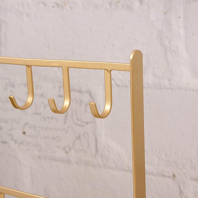 Sieraden Display Organizer Standaard Haken Gouden IJzeren Displayrek voor Ketting Haaraccessoires goud
