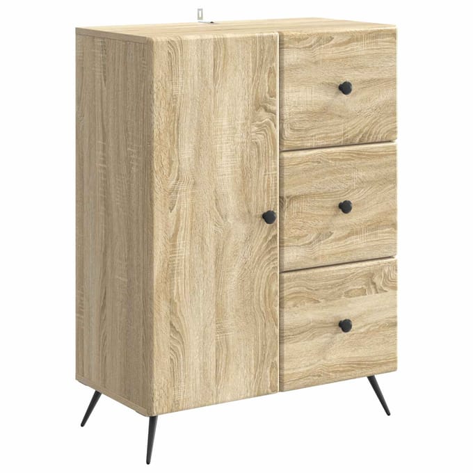vidaXL - Dressoir - Sonoma - Eiken - 66 - x - 34,5 - x - 90 - cm - Bewerkt - hout