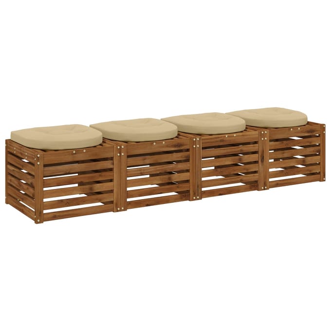 vidaXL - 4-Piece - Zitkussens - 4 - st - 100% - Polyester - Beige - 40 - x - 40 - x - 5 - cm
