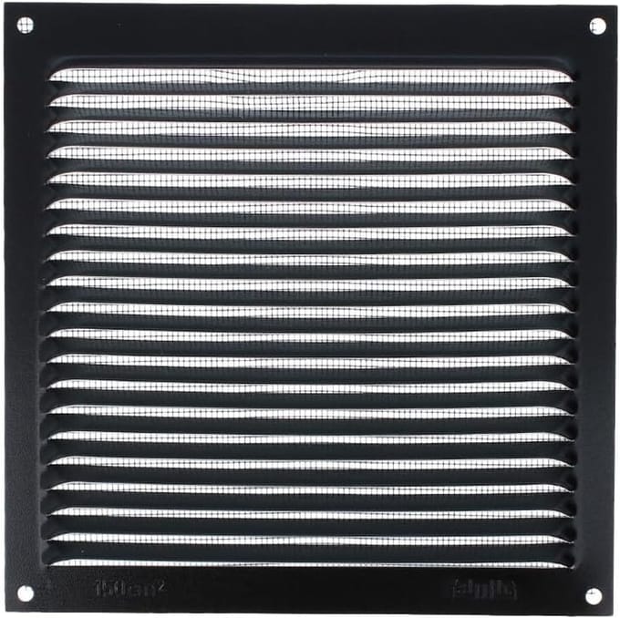 Zwarte Aluminium Ventilatie Rooster met Anti-Insectennet Vierkant