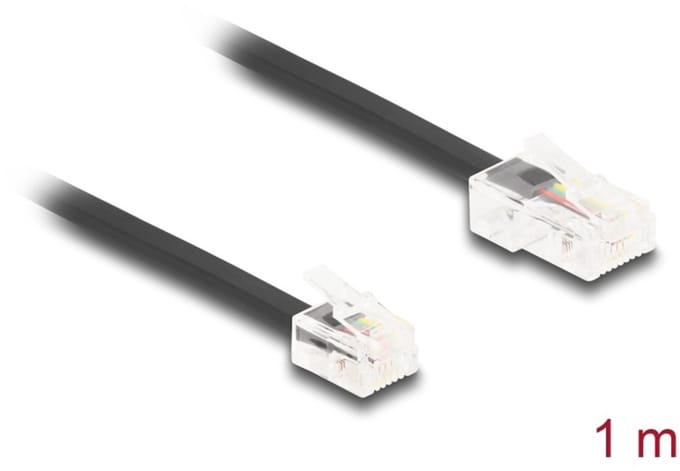 Delock Telephone Cable RJ45 plug to RJ11 plug black 1 m