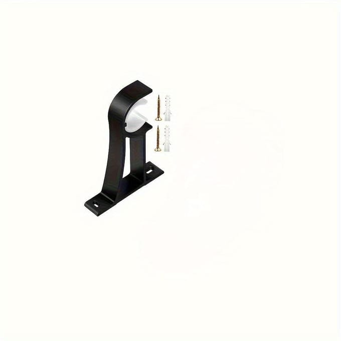 Supports muraux noirs pour tringles à rideaux, supports robustes et durables noir
