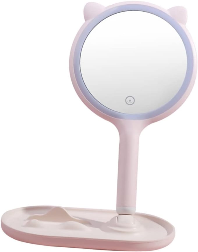 Verlichte Make-up Spiegel - Vergrootspiegel Tafelblad - Dagelijkse Make-up - Dubbelzijdig Touchscreen - 13 Inch