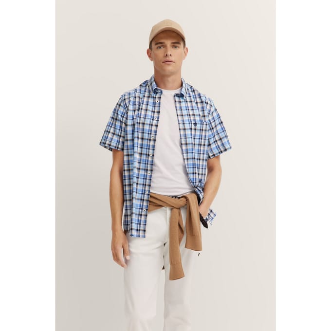 Bugatti Herren Shirt met geruit patroon