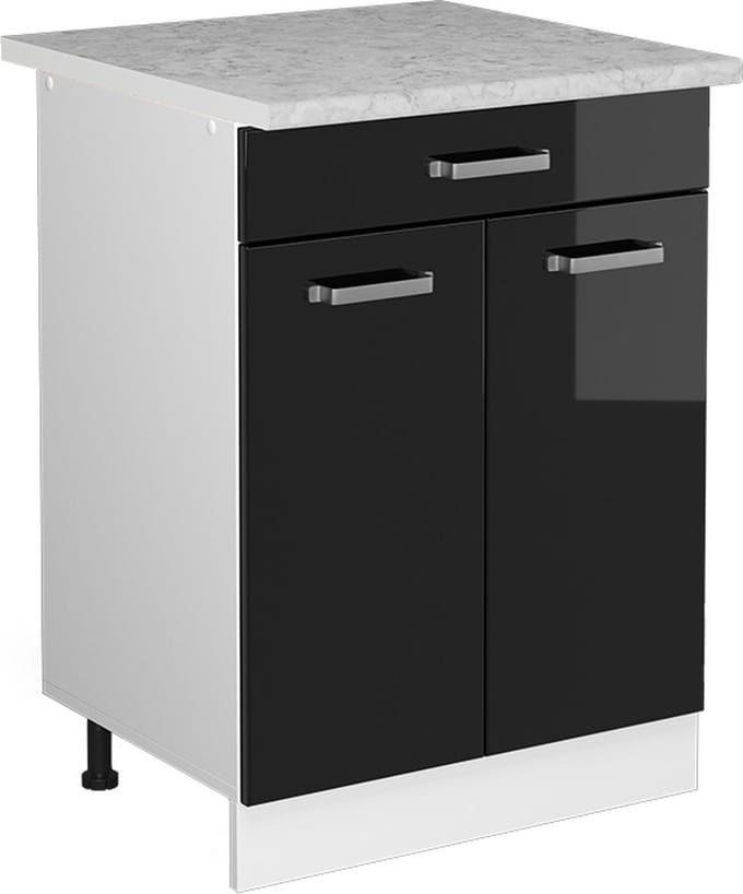 Vicco R-Line Universele onderkast – 60 cm met laden Zwart hoogglans