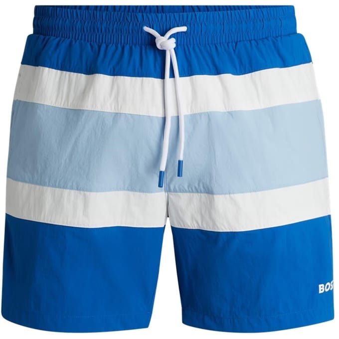 Boss Heren Rico Stripe Zwemshorts (Medium Blauw)