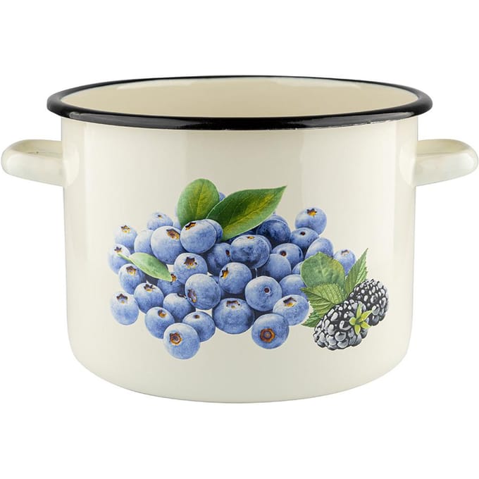Emalia Pleszew Emaille Pan 22 cm, 6L, Bosbes - Inductie & Gas