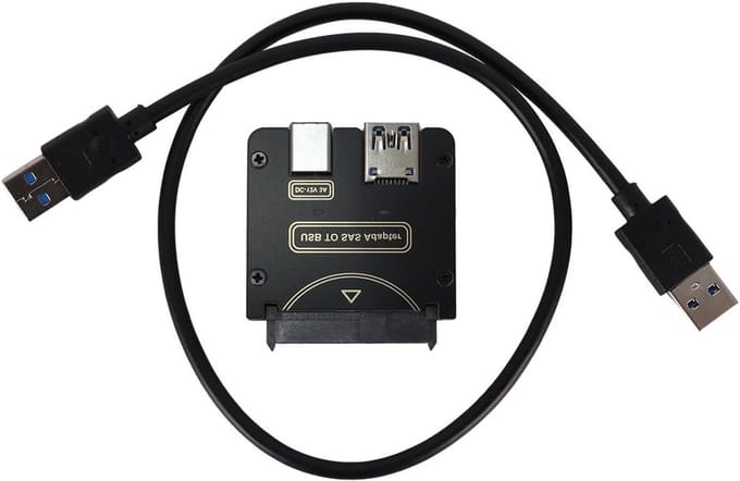 SAS 29 Pin naar USB 3.0 Hard Drive Adapter voor Windows 7/10/11 en Linux - Snelle Gegevensoverdracht en Compatibiliteit