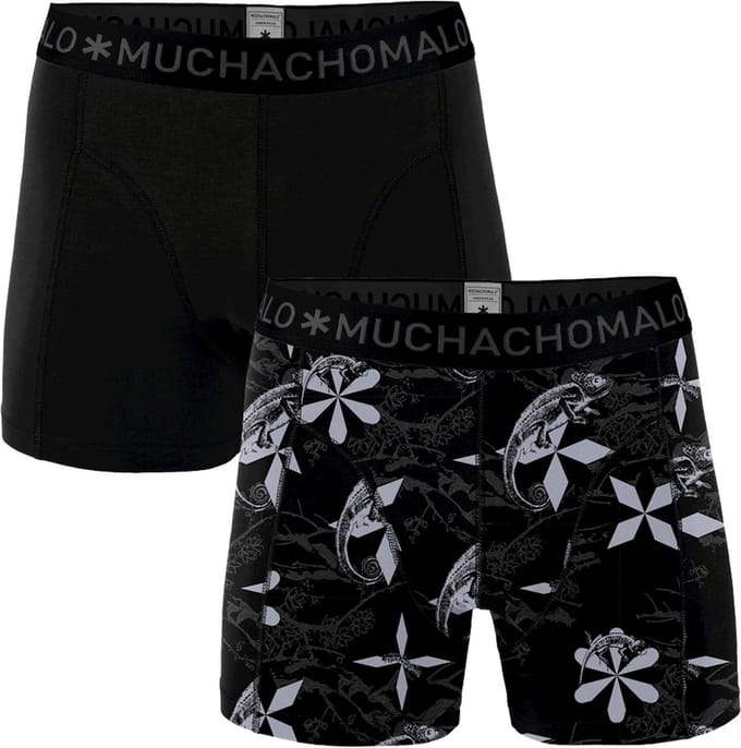 Muchachomalo Reptile Heren boxershort - 2 pack - Print/Zwart - Maat M