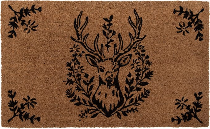 Clayre & Eef Deurmat 75x45 cm Bruin Kokos Hert