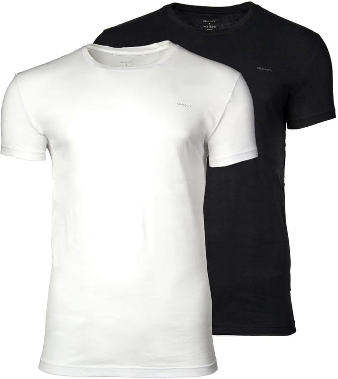 Gant T-Shirt Crew Neck 2Pack Zwart-Wit / male