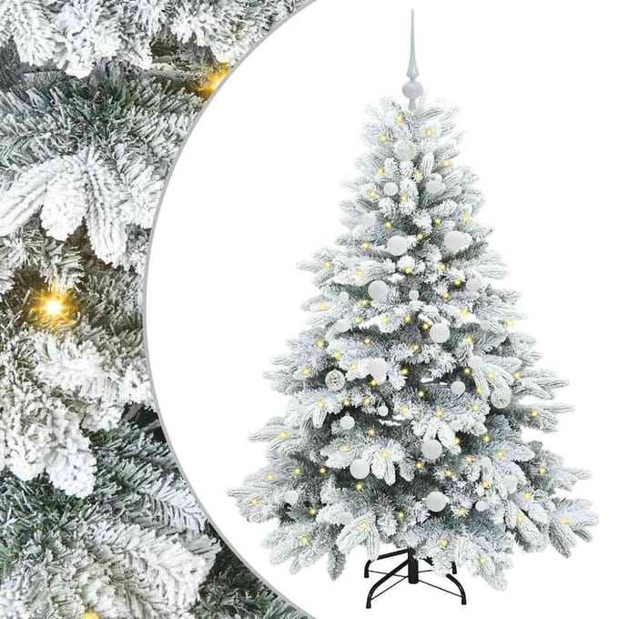 vidaXL - Kunstkerstboom - met - 150 - LED - met - standaard - Wit - 150 - cm - PE - en - PVC