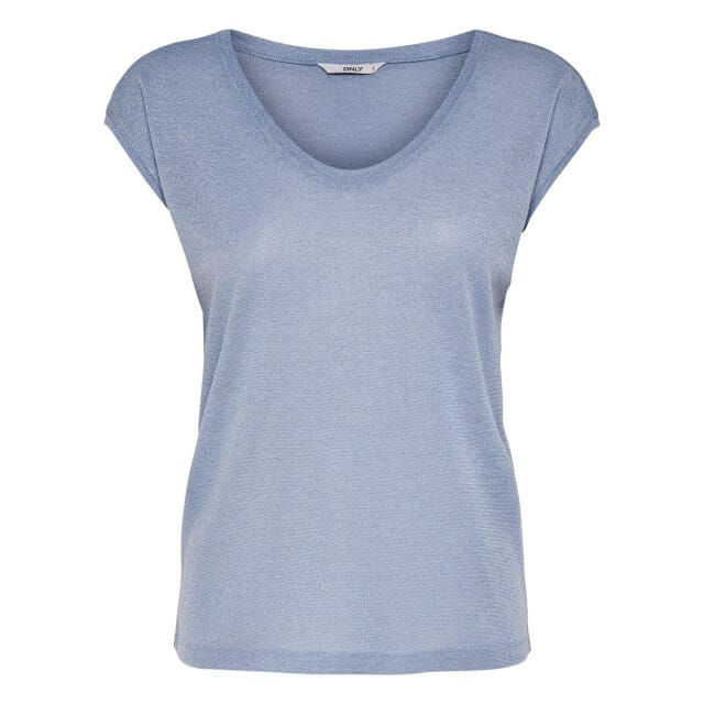 Only Silvery V-neck Loose Shirt Dames - Maat M