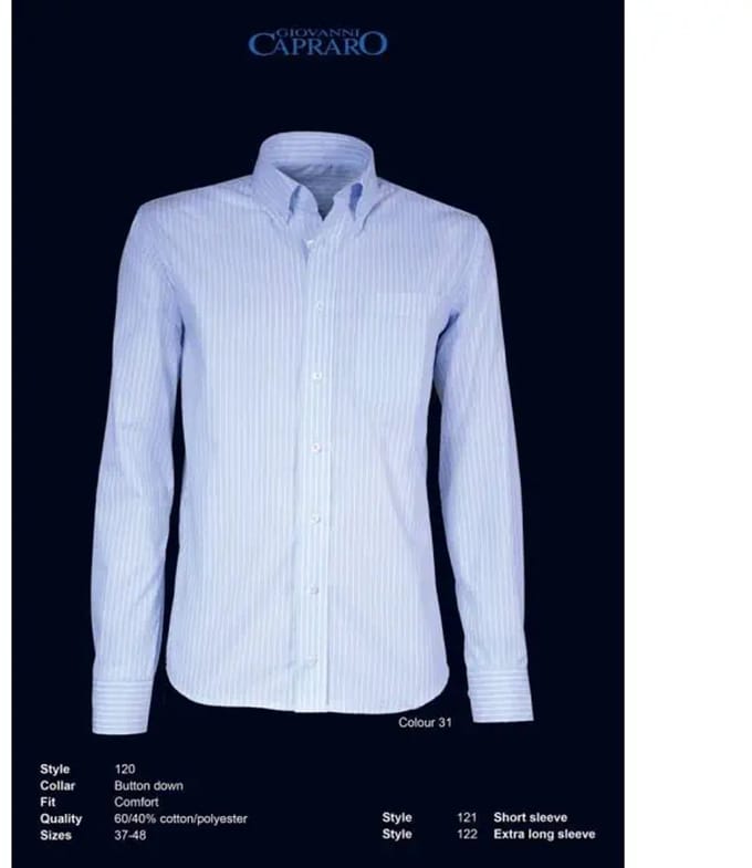Giovanni Capraro 120-31 Heren Shirt overhemd | Maat 49 | gestreept