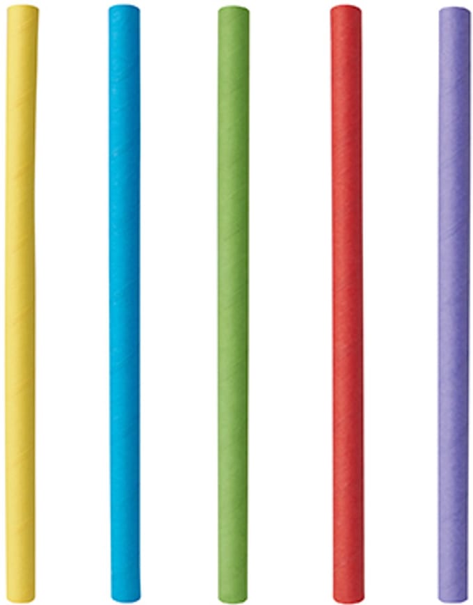 500 Cocktail drinkrietjes, papier Ø 7 mm · 15 cm assorti kleuren