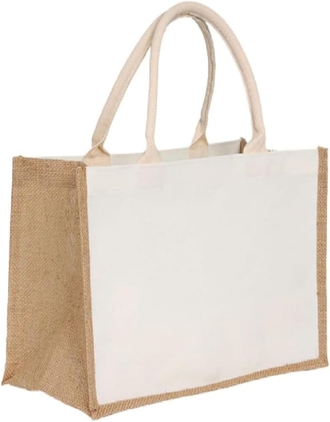 Jute Shopper - Grote Tas Handvat - Dagelijkse Boodschappen - Stevige Constructie - 36x32x18 cm