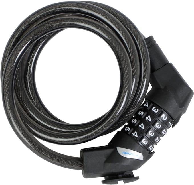 Fietsslotmet kabel, zwart, lengte 1,2 meter