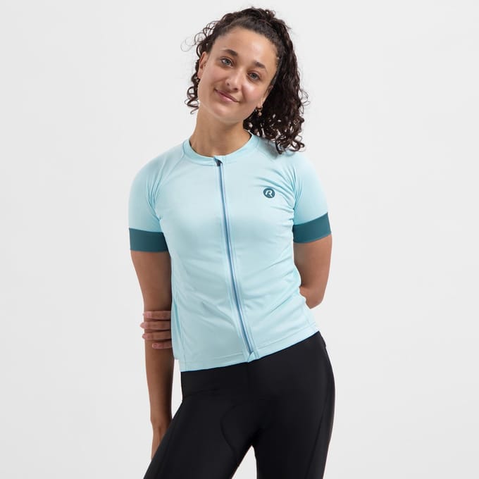 Rogelli Modesta Dames Fietsshirt - Korte mouw - Lange rits - Lichtblauw