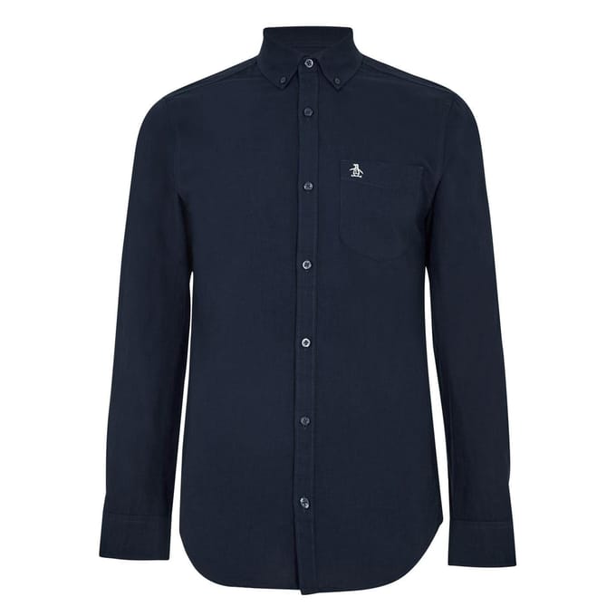Original Penguin Heren Oxford Katoenen Button-Down Overhemd (Yale Blauw)