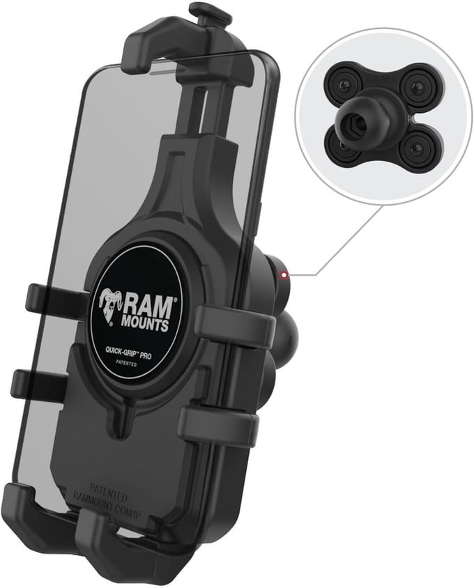 Quick-Grip™ Pro Telefoonhouder met Kogel en Trillingsdempers RAM-HOL-PD5BVU