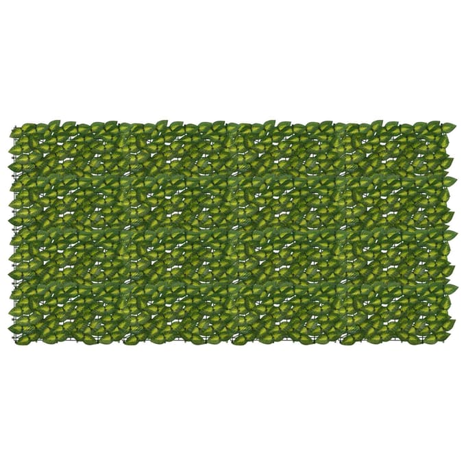 vidaXL - Balkonscherm - met - bladeren - Groen - en - Geel - 200 - x - 100 - cm