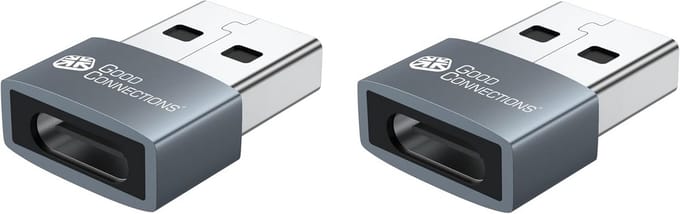 2-Pack USB A naar USB C Adapter Set voor Oudere Kabels