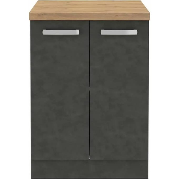 LASSEN – 2 deurs keukenkast – grijs mat – 60 x 51,6 x 85 cm