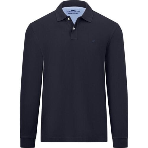 Fynch-Hatton Polo Uni Color Longsleeve Supima Cotton Navy / male