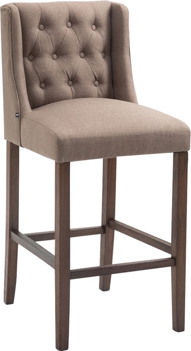CLP Cassandra Barkruk - Stof taupe antiek donker