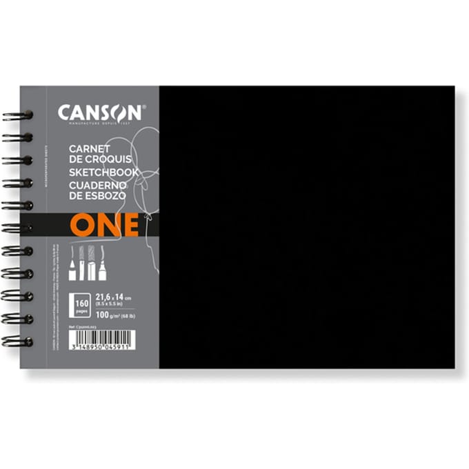 Schetsboek Canson Art Book One spiraalgebonden 160vel 100gr 216x140mm wit