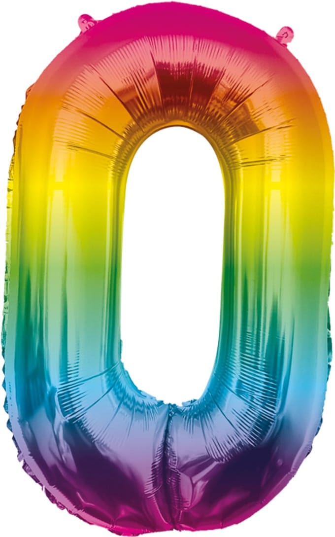Foil Balloon 86 cm- no.0 Rainbow