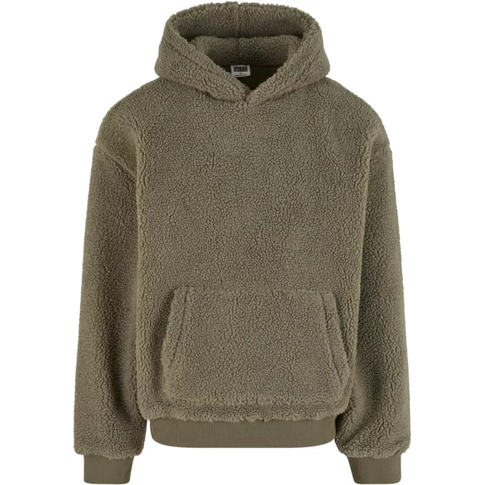 Urban Classics - Oversized Teddy Hoodie/trui - S - Groen