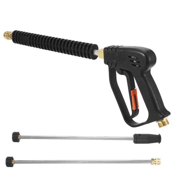 Pistolet pulvérisateur d'eau pour lave-auto haute pression 3 000 psi, rallonge W2 pour machine à laver black