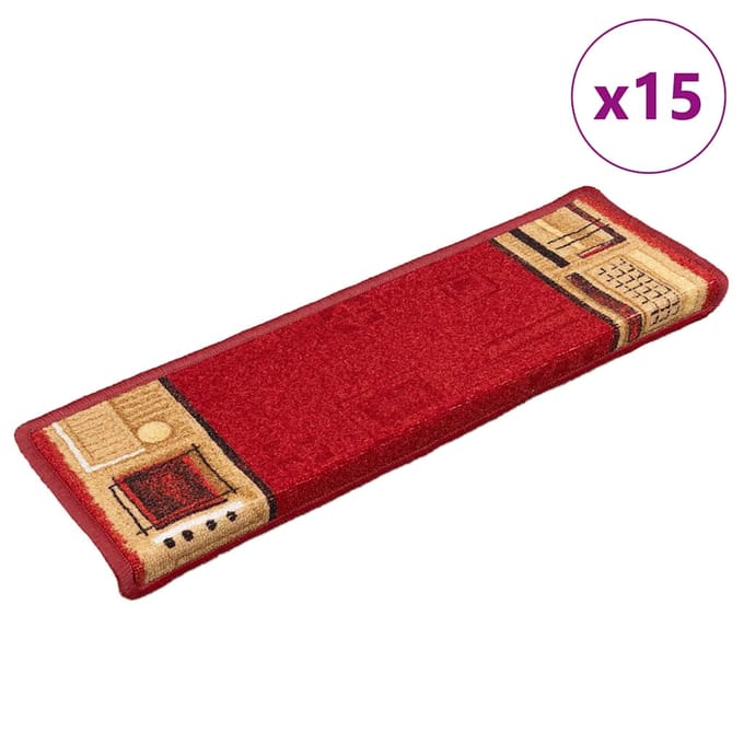 vidaXL - Trapmatten - zelfklevend - 15 - st - 65x21x4 - cm - rood