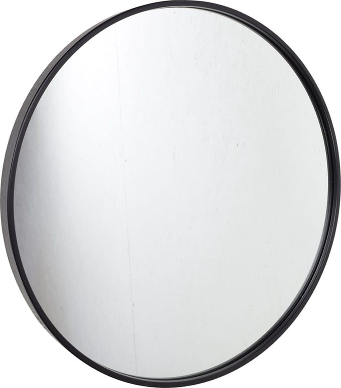 Fragix Boston wandspiegel rond - Zwart - Metaal - Ø45cm - Industrieel