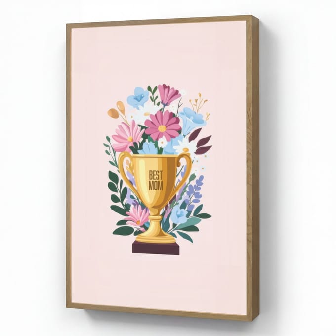 Trofee - Best Mom - Bloemen - Kleurrijk