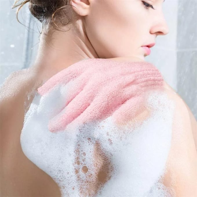 New Age Devi - Scrub handschoenen - Washandje | 2 Stuks