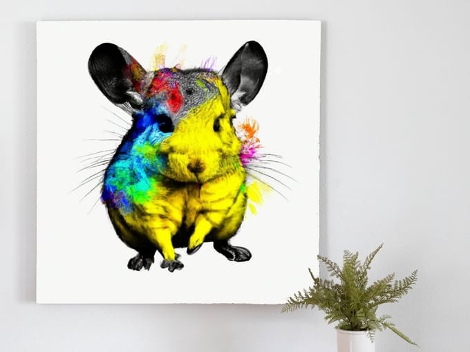 Pikas chaos | Pika's Chaos | Kunst - 60x60 centimeter op Dibond | Foto op Dibond