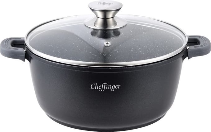 Cheffinger Kookpan/ Diepe Pan met Deksel -28cm