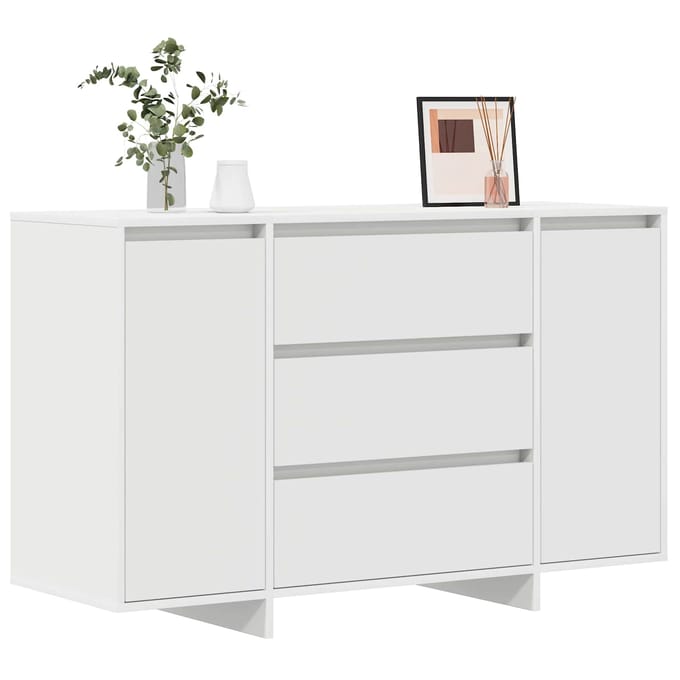 vidaXL - Dressoir - met - lade - Wit - 120 - x - 41 - x - 75 - cm - Bewerkt - hout