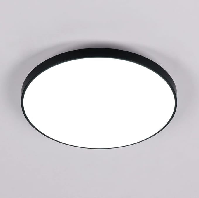 Plafondlamp - 27cm - Klein - LED - 24W - 6500K - Koel Wit Licht - Ronde - Zwart - IP54